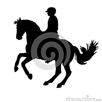 Dressage, the rider, black isolated silhouette Vector Illustration